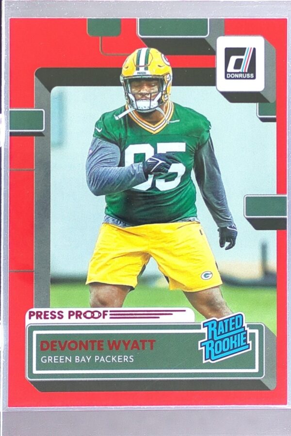 2022 Donruss Devonte Wyatt Red Press Proof RC #360 Packers