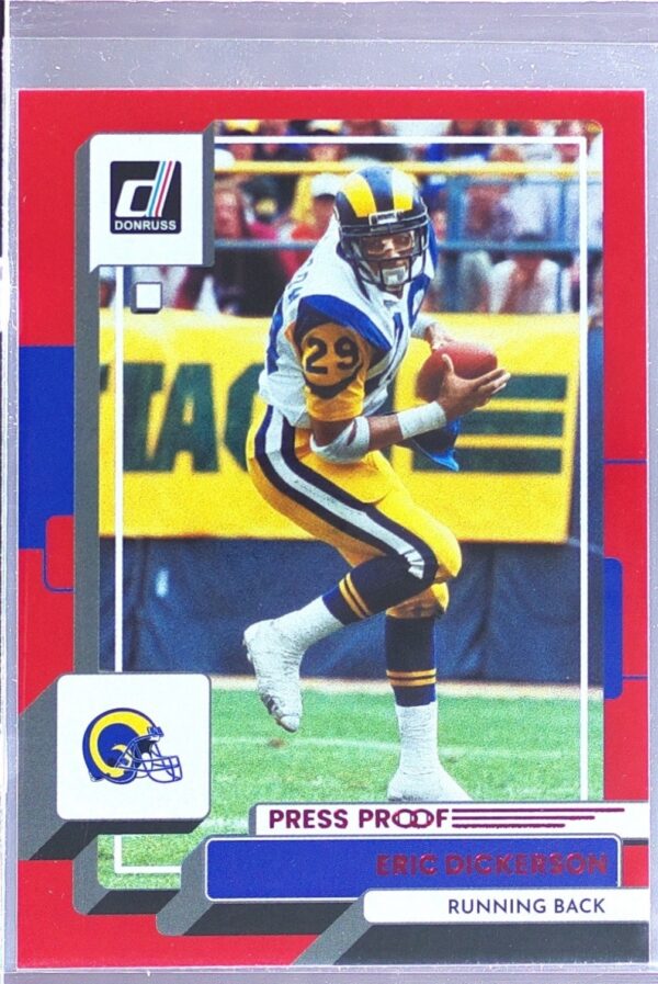 2022 Donruss Eric Dickerson Red Press Proof #14 Rams