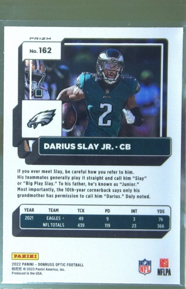 2022 Donruss Optic Darius Slay Jr. Stars #162 Eagles - Image 3
