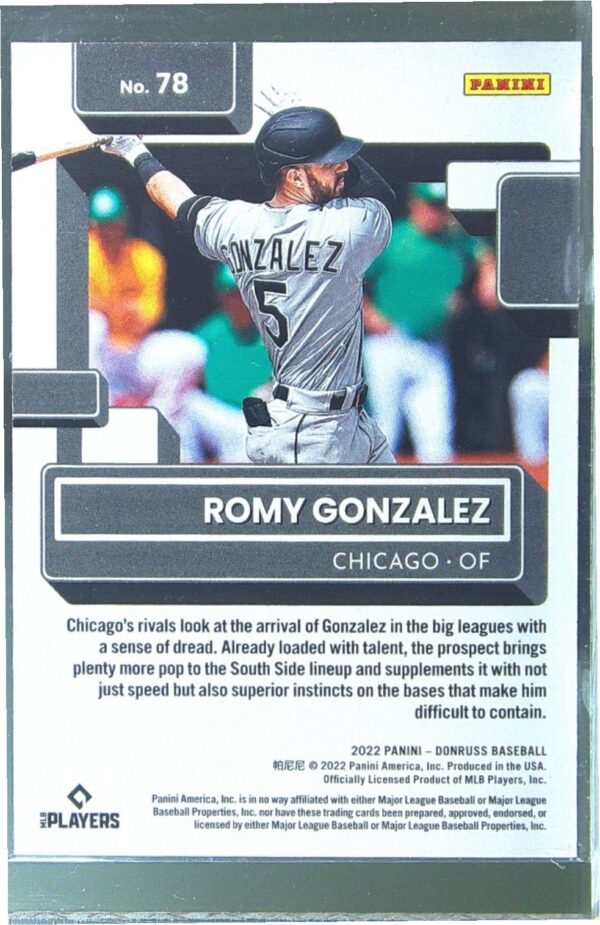 2022 Donruss Romy Gonzalez Holo Orange RC #78 Sox - Image 3