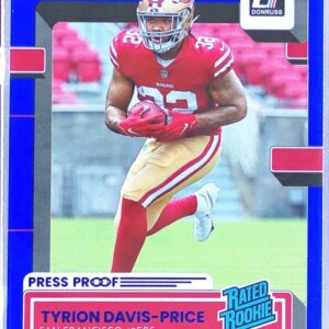 2022 Donruss Tyrion Davis-Price Press Proof Blue RC #326 49ers