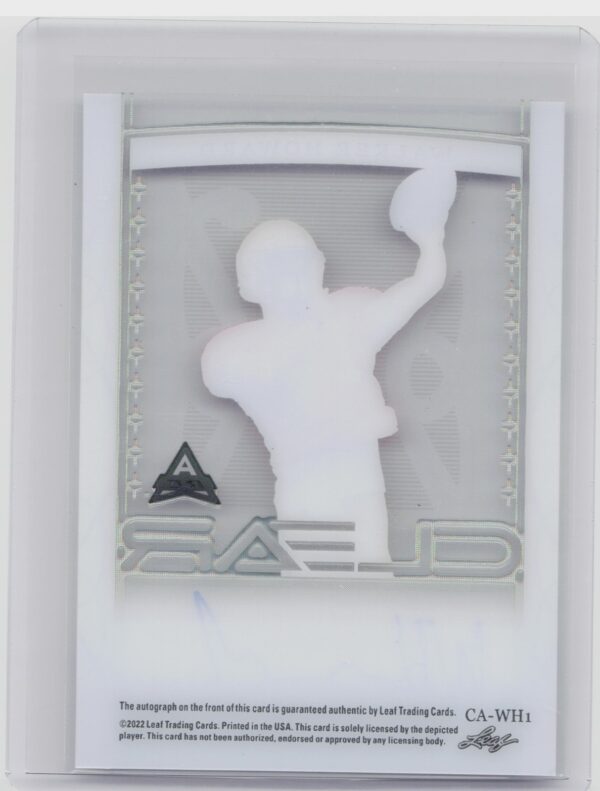 2022 Leaf Trinity Walker Howard Auto /25 #CA-WH1 Tigers Clear Autographs Emerald - Image 3