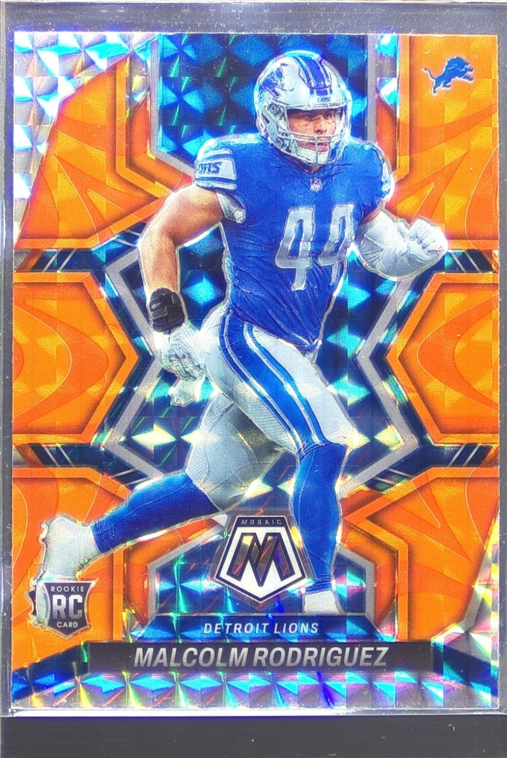 2022 Mosaic Malcolm Rodriguez Mosaic Reactive Orange RC #400 Lions