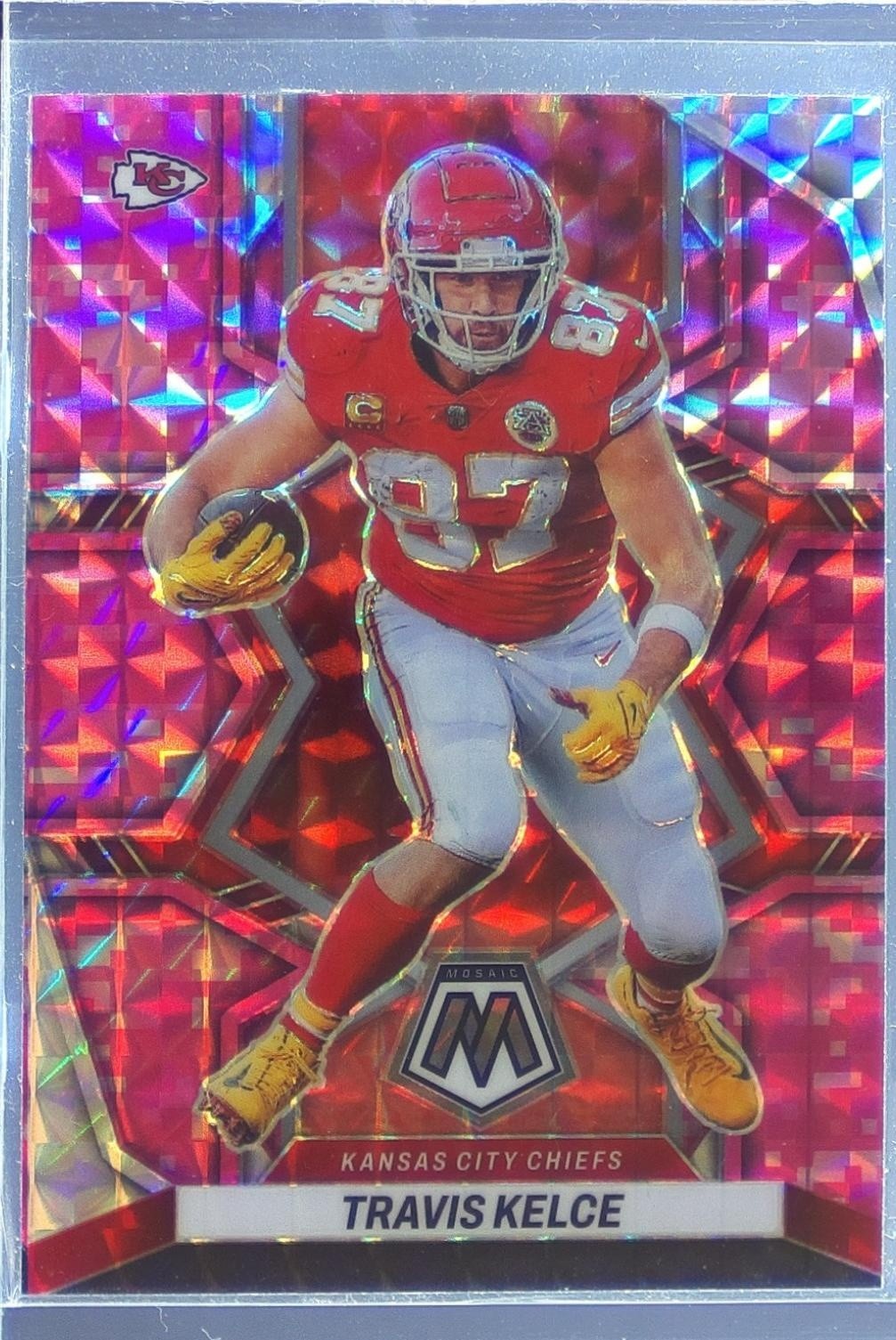 2022 Mosaic Travis Kelce Mosaic Camo Pink #97 Chiefs