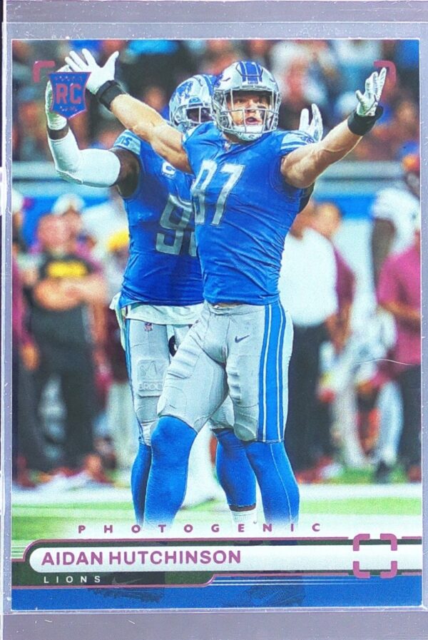 2022 Panini Chronicles Aidan Hutchinson #PH-42 Lions Photogenic Pink