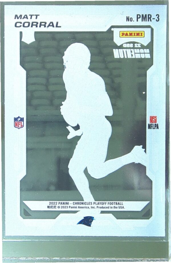 2022 Panini Chronicles Matt Corral RC #PMR-3 Panthers Playoff Momentum Rookies - Image 3
