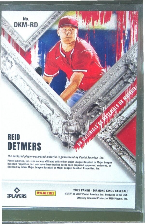 2022 Panini Diamond Kings Reid Detmers JSY #DKM-RD Angels DK Materials - Image 3
