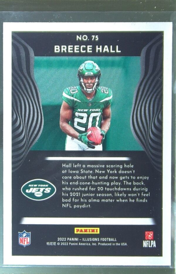 2022 Panini Illusions Breece Hall RC #75 Jets - Image 3