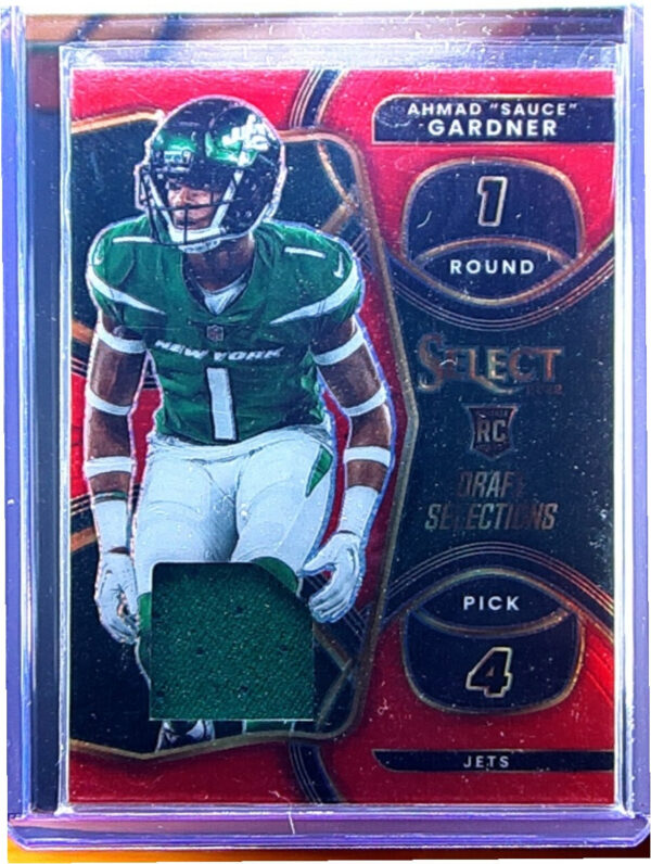2022 Panini Select Ahmad Gardner MEM #DS-20 Jets Draft Selections Memorabilia Re
