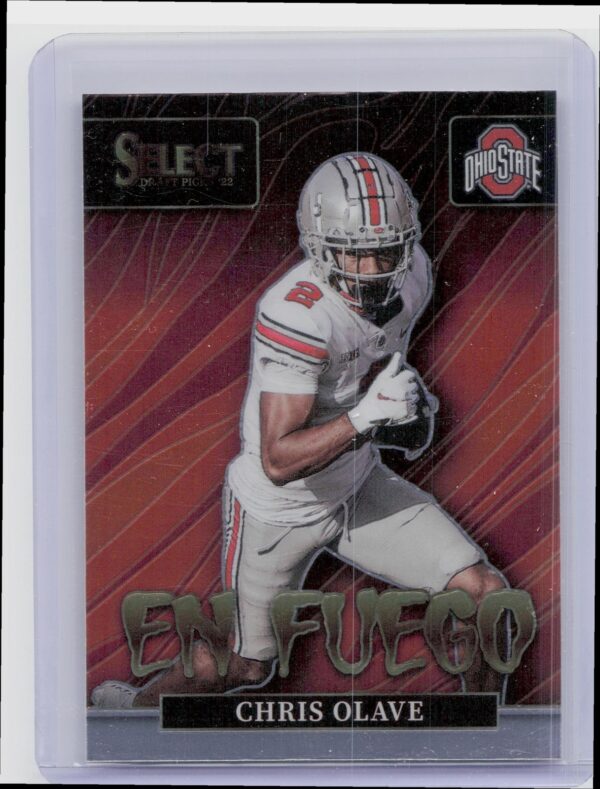 2022 Panini Select Draft Picks Chris Olave En Fuego #EN-CO Buckeyes