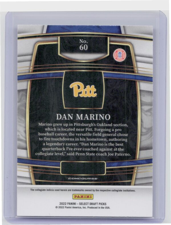 2022 Panini Select Draft Picks Dan Marino Blue (Retail Base) #60 Panthers - Image 3