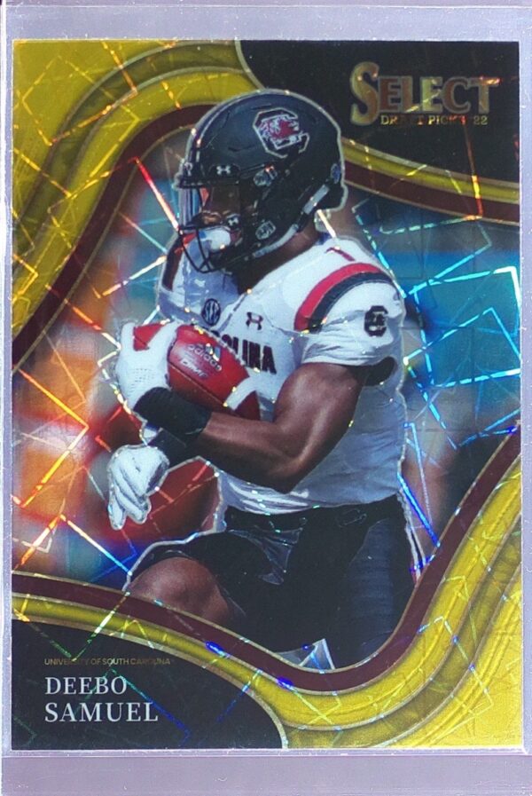 2022 Panini Select Draft Picks Deebo Samuel Gold Lazer Prizm #177 Gamecocks