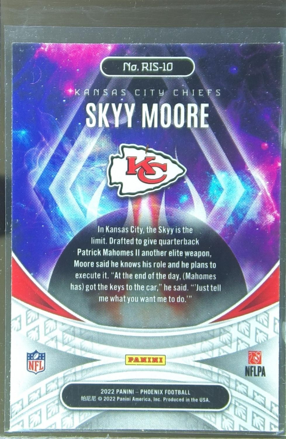 2022 Phoenix Skyy Moore RC #RIS-10 Chiefs Rookie Rising - Image 3