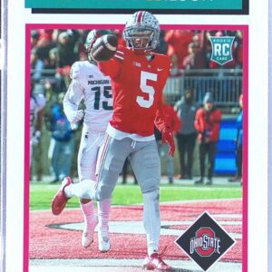 2022 Score Garrett Wilson RC #TB8 Buckeyes 1992 Throwback Rookie