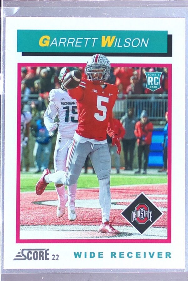 2022 Score Garrett Wilson RC #TB8 Buckeyes 1992 Throwback Rookie
