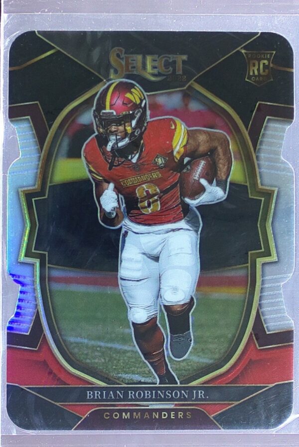 2022 Select Brian Robinson Jr. Black and Red Prizm Die Cut RC #78 Commanders