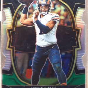 2022 Select Justin Fields Black and Green Prizm Die Cut #60 Bears