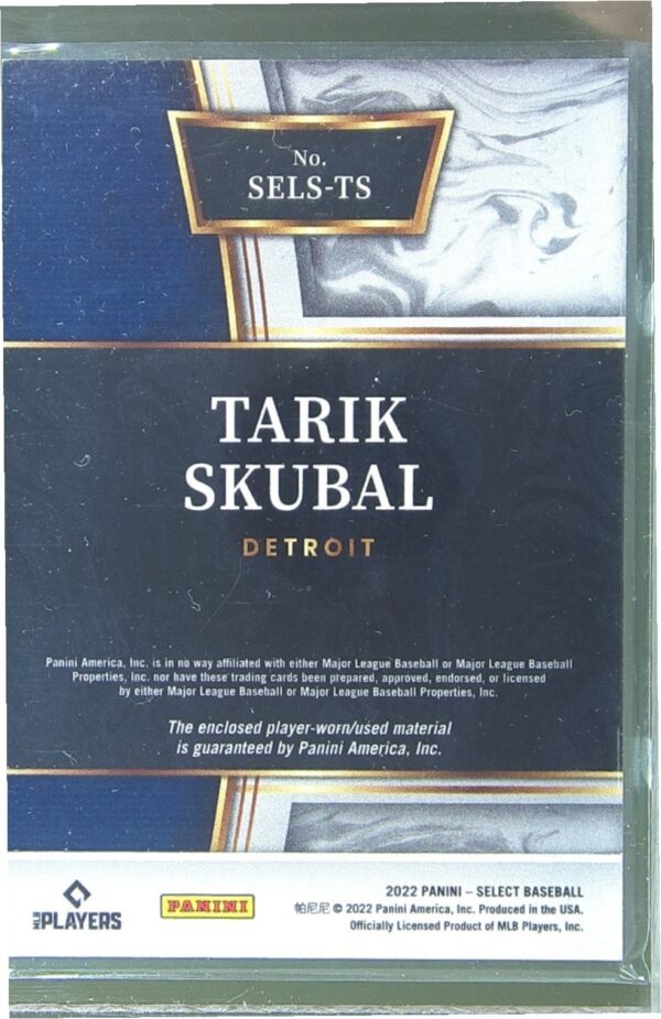 2022 Select Tarik Skubal JSY #SELS-TS Tigers Select Swatches - Image 3