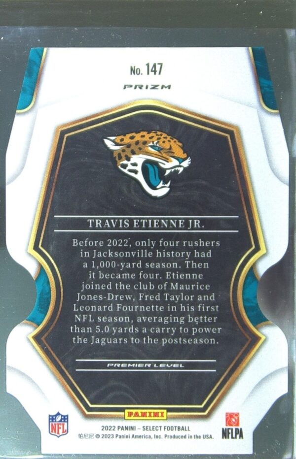 2022 Select Travis Etienne Jr. Black and Green Prizm Die Cut #147 Jaguars - Image 3