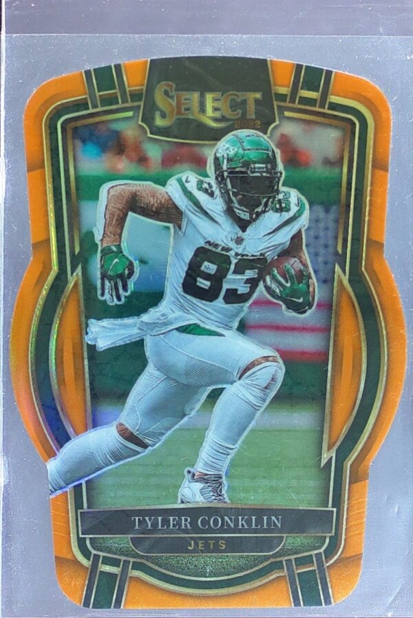 2022 Select Tyler Conklin Orange Prizm Die Cut /199 #223 Jets