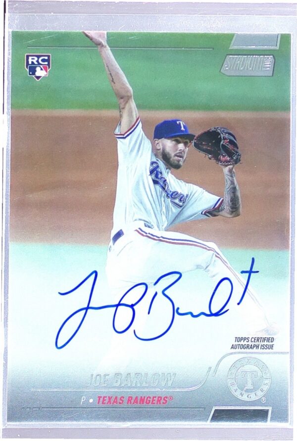 2022 Stadium Club Joe Barlow Auto RC #SCBA-JBA Rangers Autographs