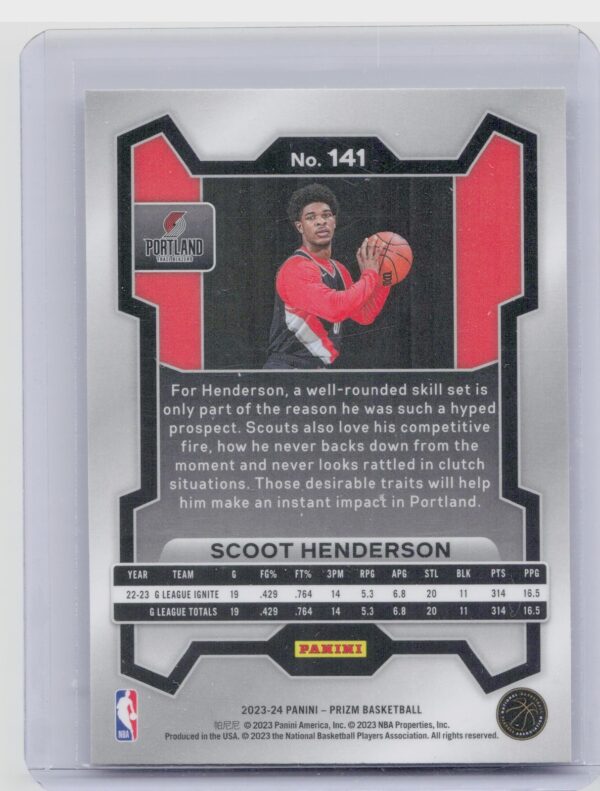 2023-24 Prizm Scoot Henderson #141 Blazers - Image 3