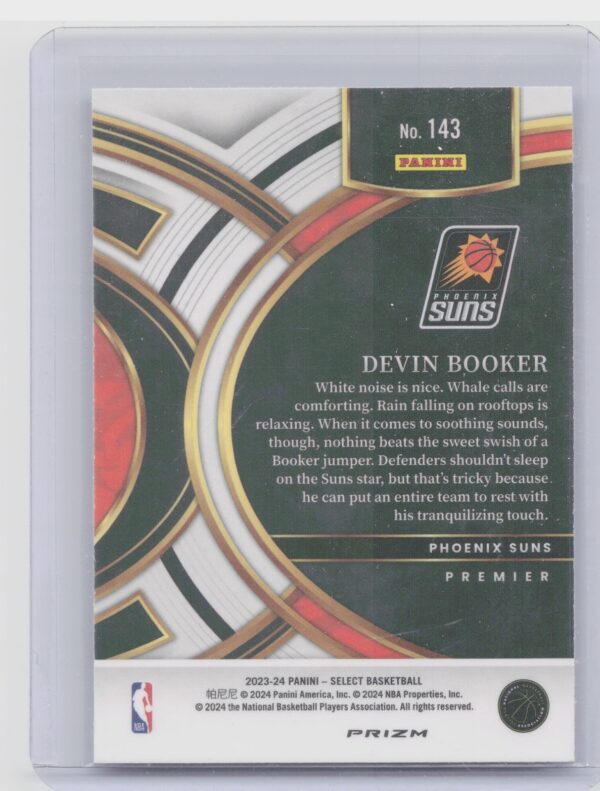 2023-24 Select Devin Booker Blue Cracked Ice Prizms #143 Suns - Image 3