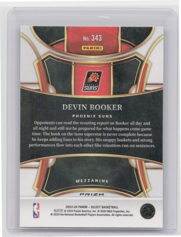2023-24 Select Devin Booker Blue Cracked Ice Prizms #343 Suns - Image 3