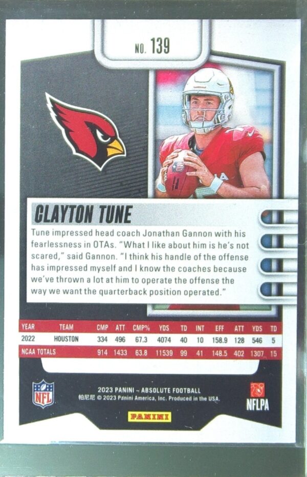 2023 Absolute Clayton Tune Green RC #139 Cardinals - Image 3