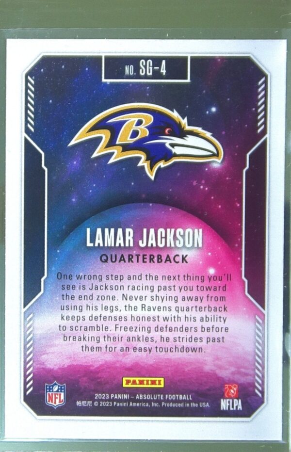 2023 Absolute Lamar Jackson #SG-4 Ravens Star Gazing - Image 3