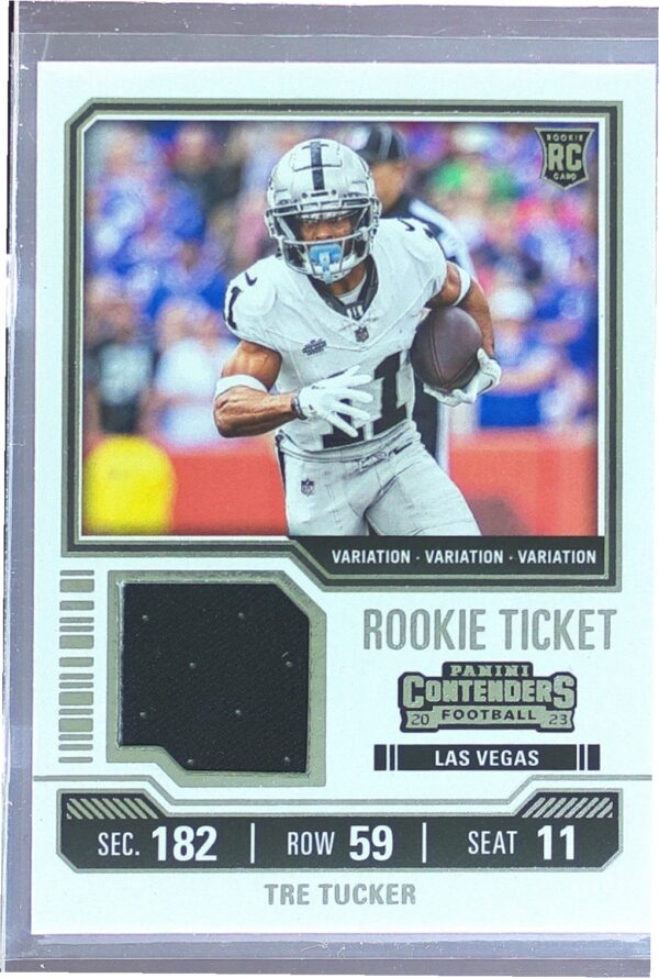 2023 Contenders Tre Tucker #TS35V Raiders Rookie Ticket Swatches Variations RC