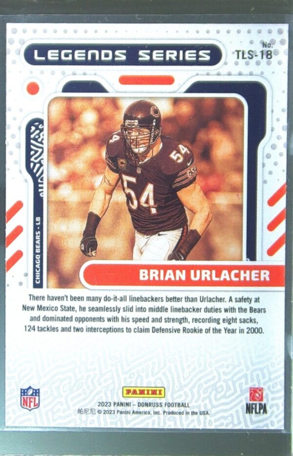 2023 Donruss Brian Urlacher #TLS-18 Bears The Legends Series - Image 3