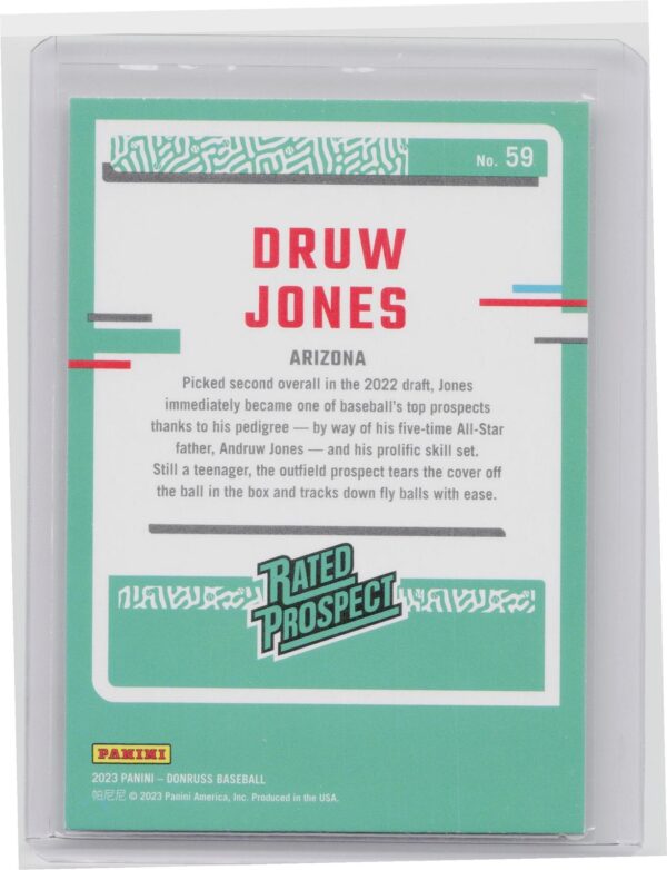 2023 Donruss Druw Jones Rated Prospect #59 Diamondbacks - Image 3
