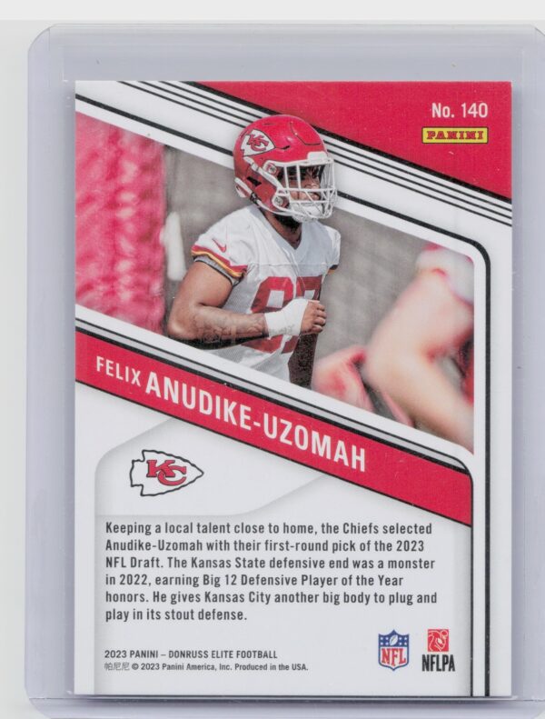 2023 Donruss Elite Felix Anudike-Uzomah Status Explosion /625 #140 Chiefs - Image 3