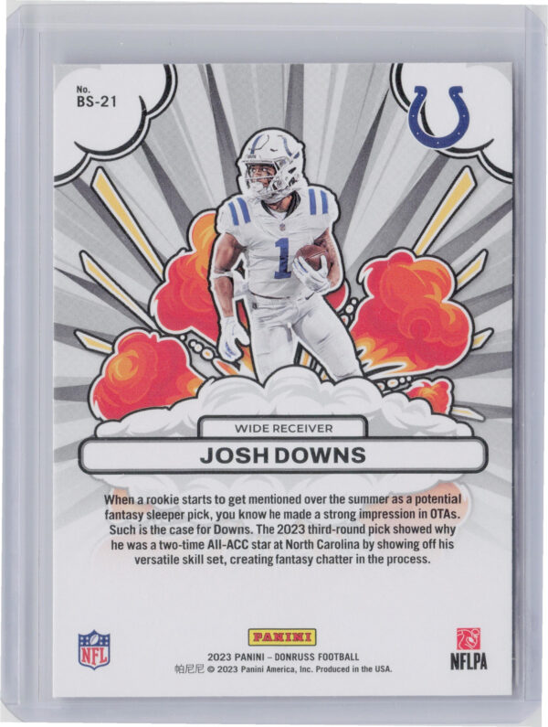 2023 Donruss Josh Downs #BS-21 Colts Bomb Squad - Image 3