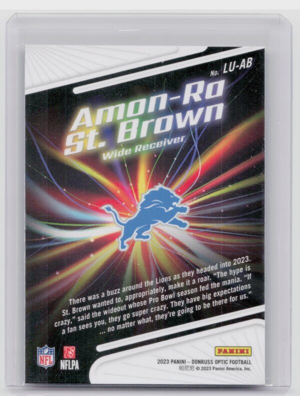2023 Donruss Optic Amon-Ra St. Brown #LU-AB Lions Light It Up! - Image 3