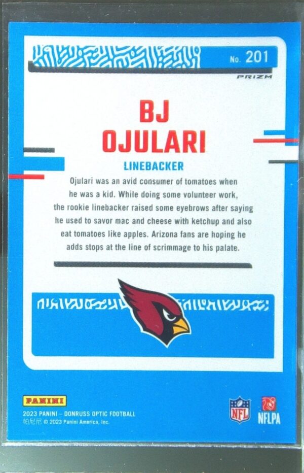 2023 Donruss Optic BJ Ojulari Stars RC #201 Cardinals - Image 3