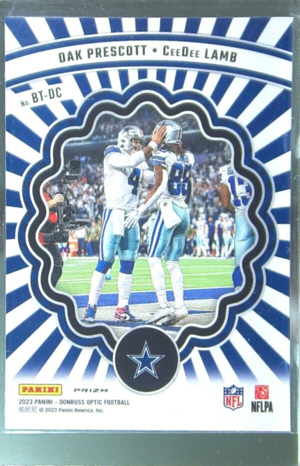 2023 Donruss Optic Dak Prescott / CeeDee Lamb #BT-DC Cowboys Best Tuddys holo - Image 3