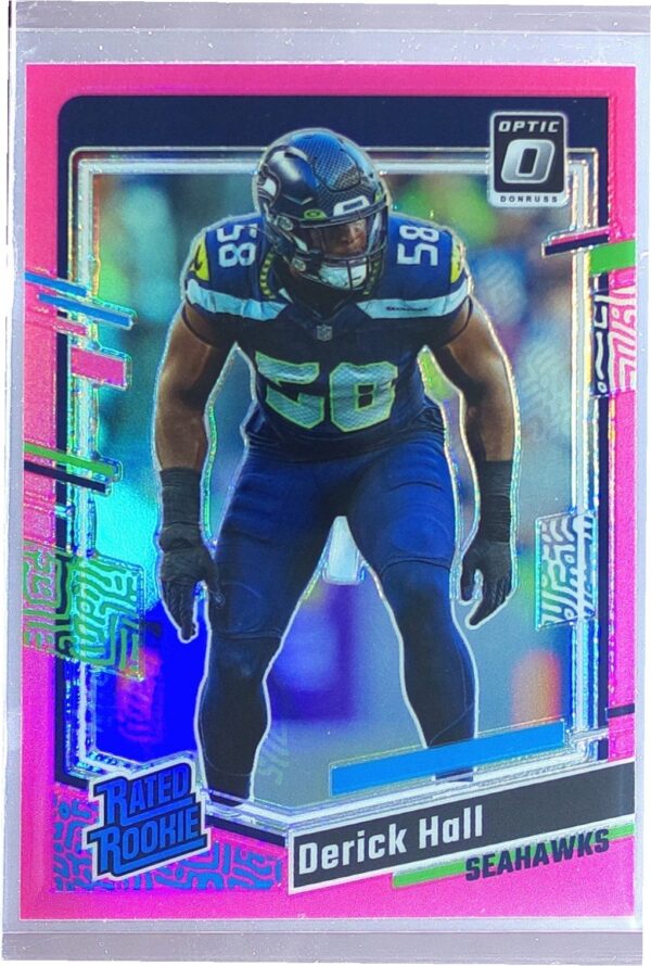 2023 Donruss Optic Derick Hall Pink RC #291 Seahawks