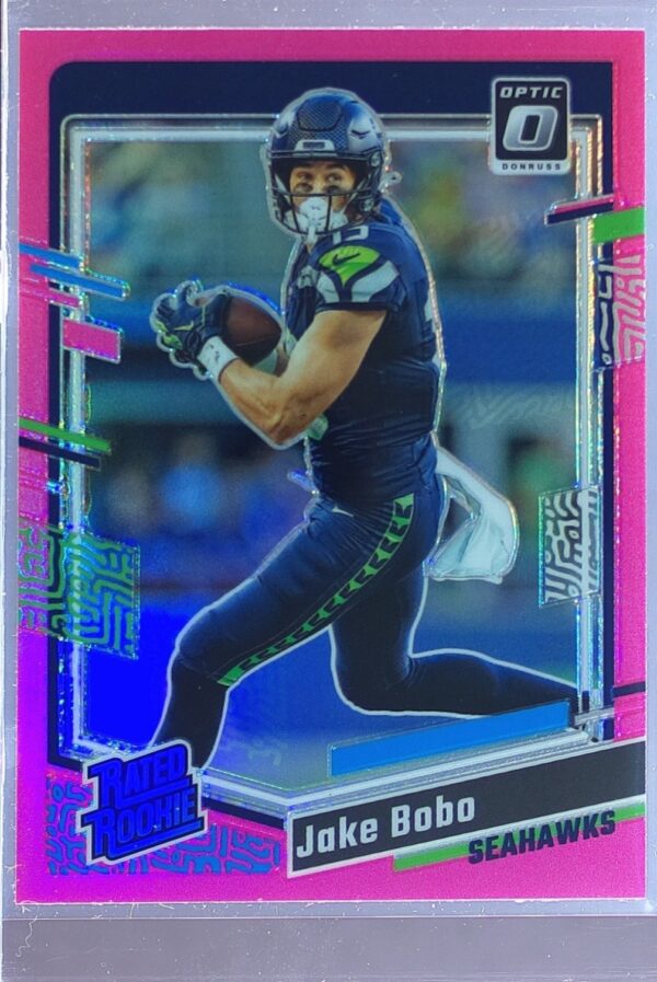 2023 Donruss Optic Jake Bobo Pink RC #288 Seahawks