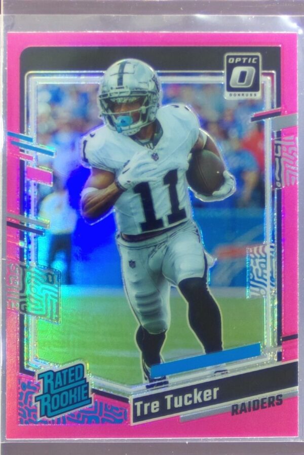 2023 Donruss Optic Tre Tucker Pink RC #261 Raiders