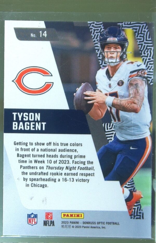 2023 Donruss Optic Tyson Bagent RC #14 Bears Primary Colors - Image 3