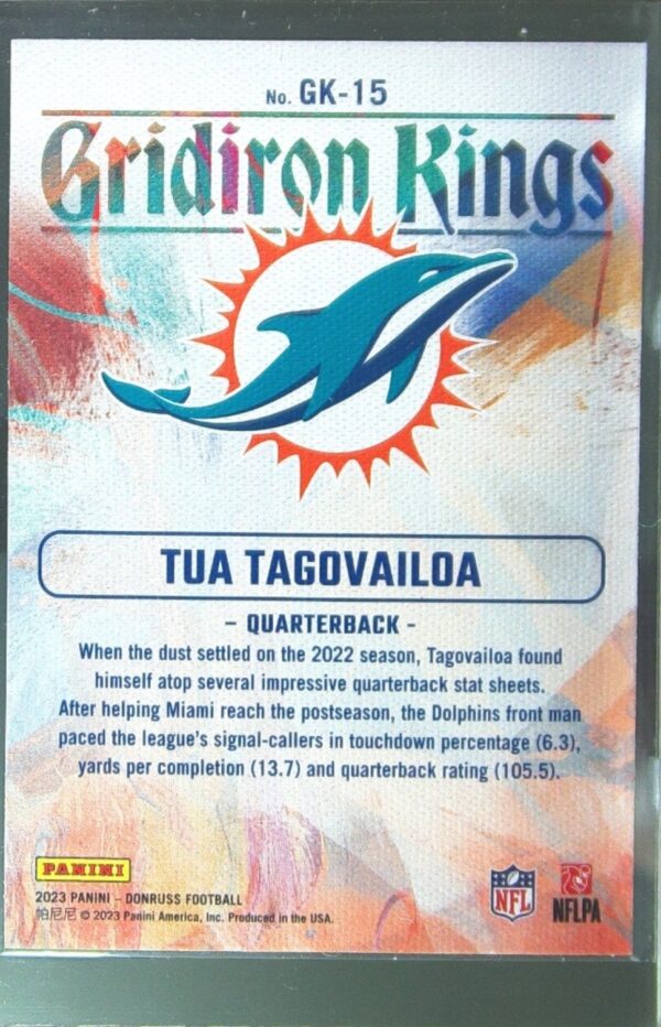 2023 Donruss Tua Tagovailoa #GK-15 Dolphins Gridiron Kings - Image 3