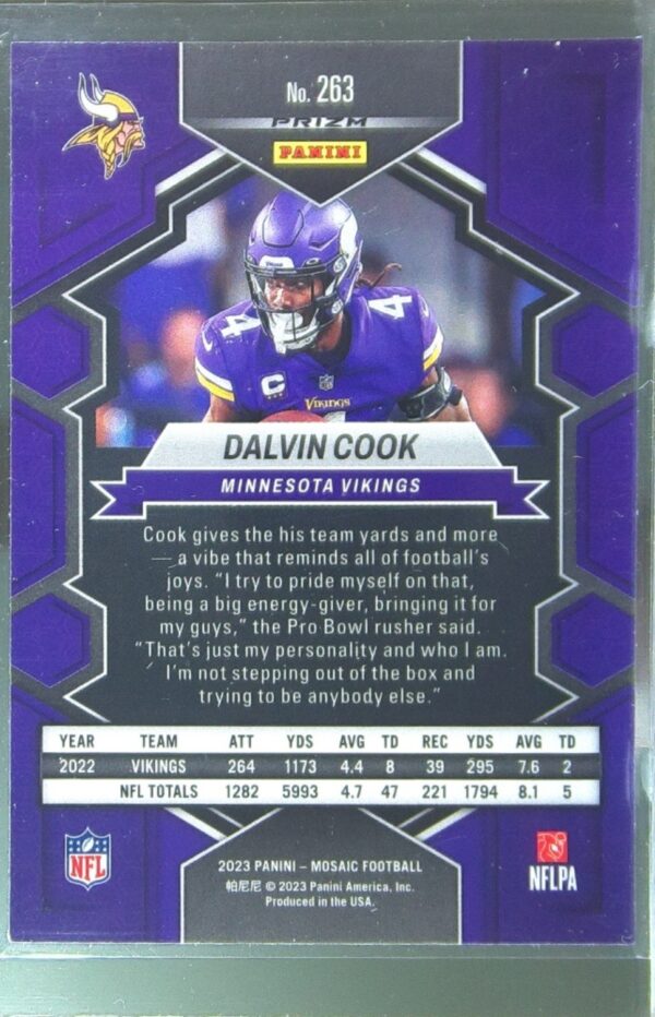 2023 Mosaic Dalvin Cook Reactive Blue Mosaic #263 Vikings - Image 3