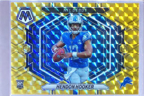 2023 Mosaic Hendon Hooker Reactive Yellow Mosaic #ND-1 Lions