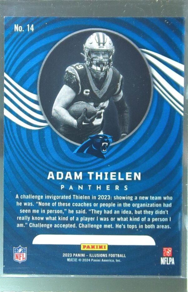 2023 Panini Illusions Adam Thielen Emerald Trophy Collection #14 Panthers - Image 3