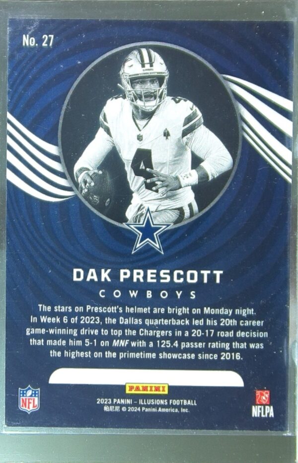 2023 Panini Illusions Dak Prescott Emerald Trophy Collection #27 Cowboys - Image 3