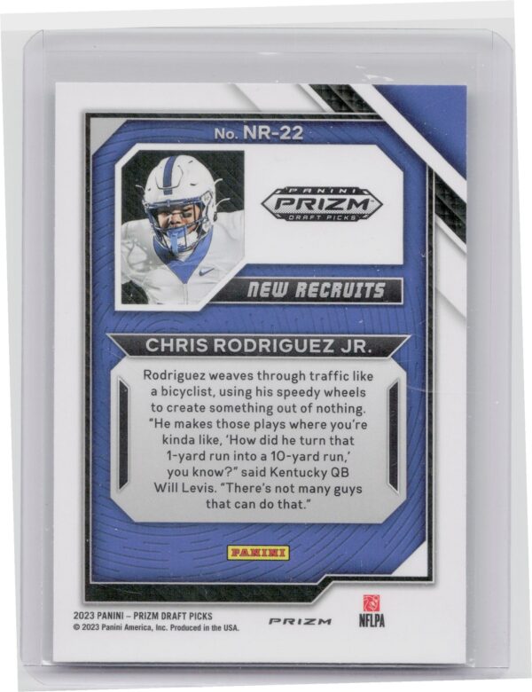 2023 Panini Prizm Draft Picks Chris Rodriguez Jr. #NR-22 Wildcats New Recruits G - Image 3