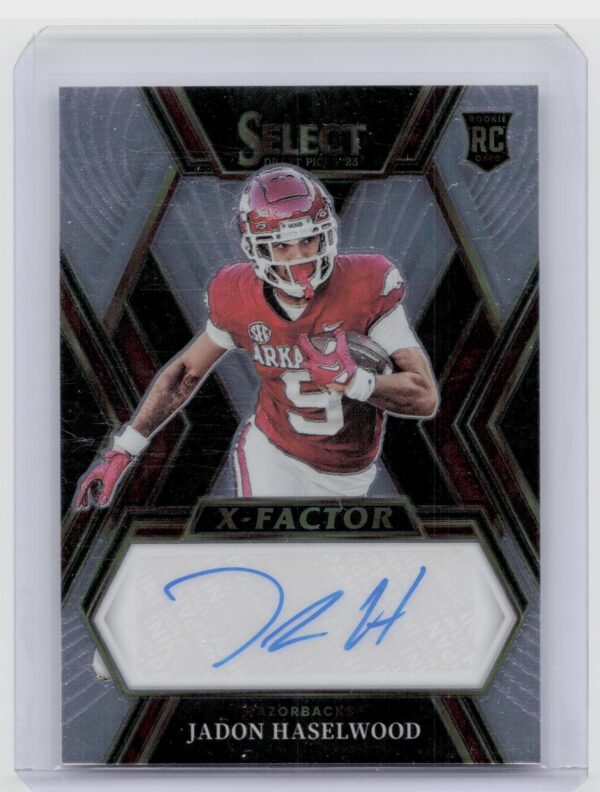 2023 Panini Select Draft Picks Jadon Haselwood Auto #XS-JHA Razorbacks X Factor