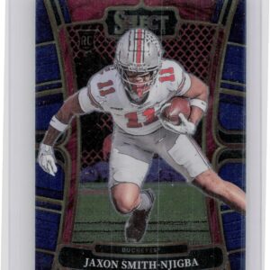 2023 Panini Select Draft Picks Jaxon Smith-Njigba Red and Blue #7 Ohio St Buckey